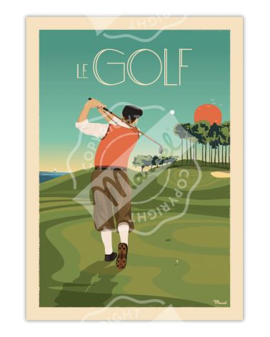 Affiche Marcel 30 x 40 cm - Le golf