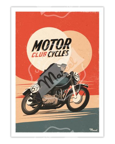 Affiche Marcel 30 x 40 cm - Motorcycles club