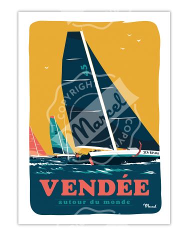 Affiche Marcel 30 x 40 cm - Vendée autour du monde