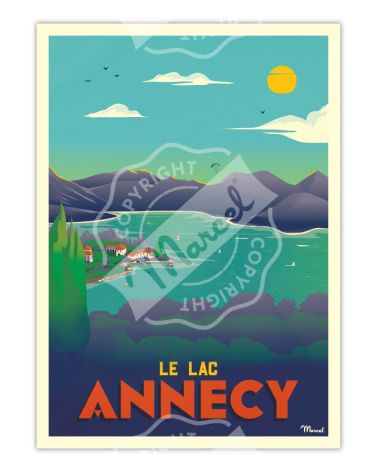 Affiche Marcel 30 x 40 cm - Annecy le lac
