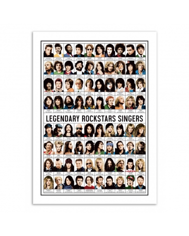Affiche d'art WE 50 x 70 cm - Legendary rockstars singers - Olivier Bourdereau